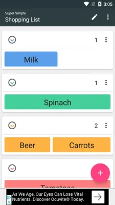 Super Simple Shopping List android App screenshot 1